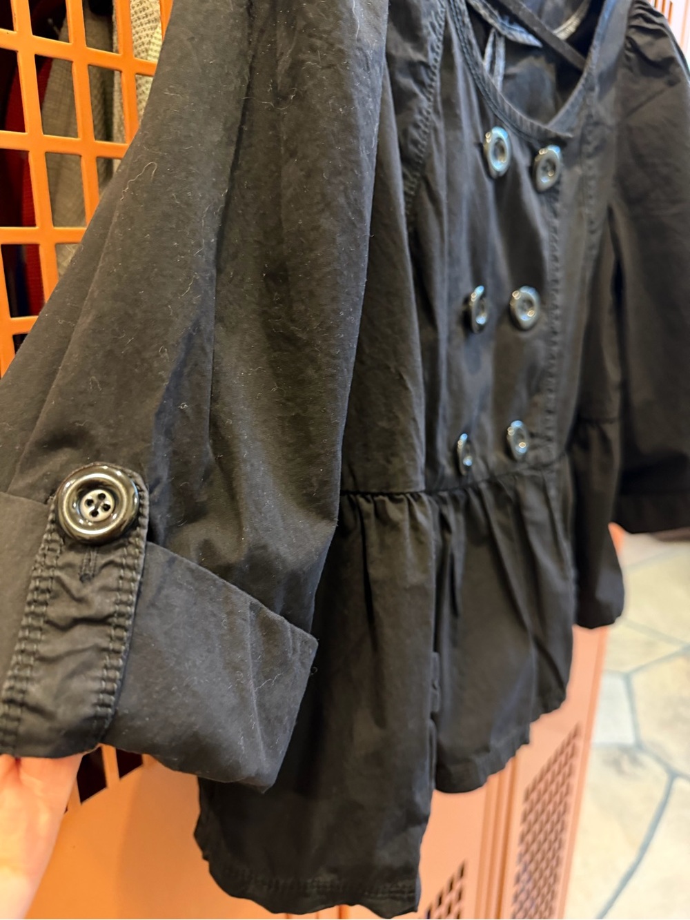 Ett Twa Anthropologie Black Peplum Double-Breasted Jacket. Size 10. EUC - Picture 4 of 5